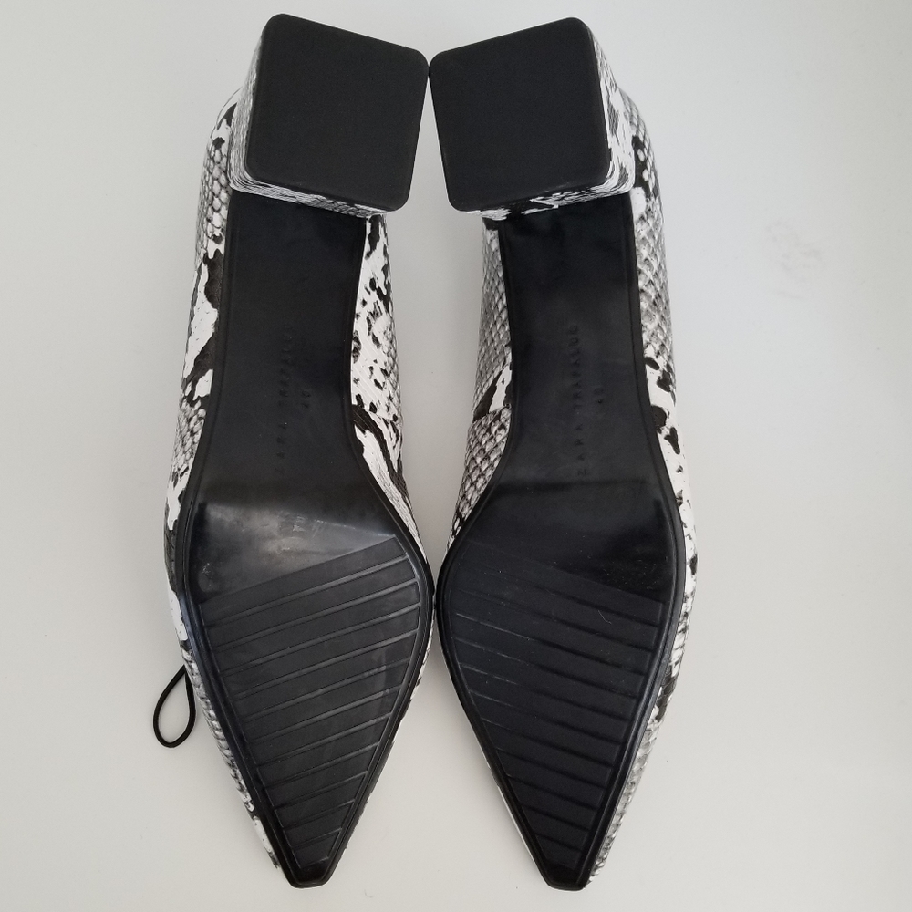 New Zara Trafaluc Python Snakeskin Block Heels - image 6